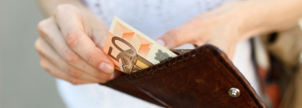 Portemonnee met 50 euro